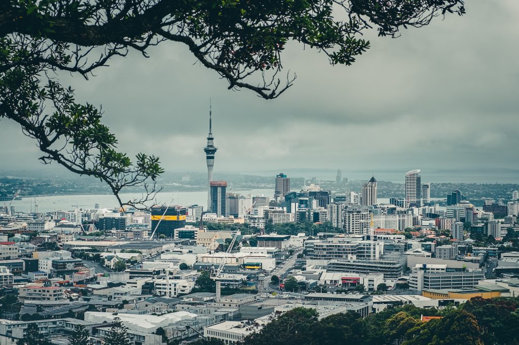 Auckland, New Zealand, 28 December 2016: Auckland skyline in during cludy day, New Zealand